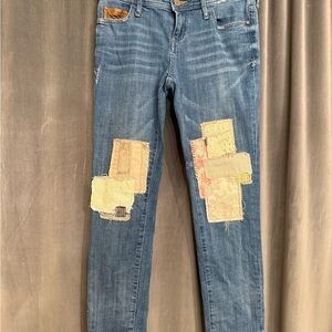 Anthropologie pilcro and the letterpress hyphen distressed patchwork jeans